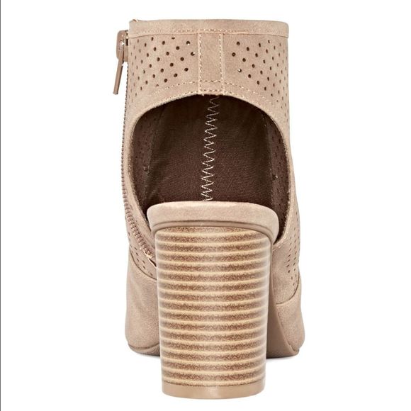 a.n.a. Memory Foam Zip Peep Toe Block Heel Booties - Picture 4 of 13